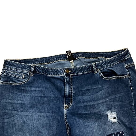 Lane Bryant Womens Distressed Patchwork Boyfriend Jeans Size 28 - Picture 3 of 7